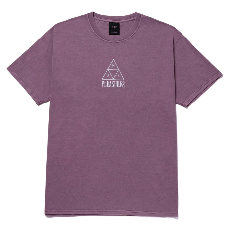 HUF X PLEASURES DYED S/S TEE PURPLE