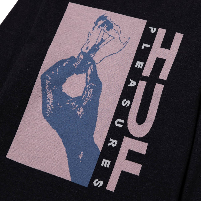 HUF x PLEASURES LIGHT UP JACQUARD L/S KNIT BLACK