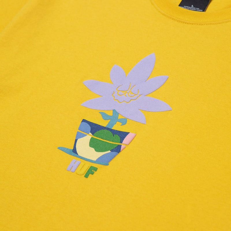 HUF POTTED S/S TEE YELLOW