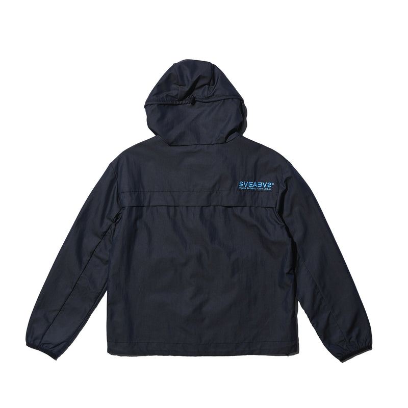 SVEA HALF ZIP PACKABLE WINDBREAKER BLACK