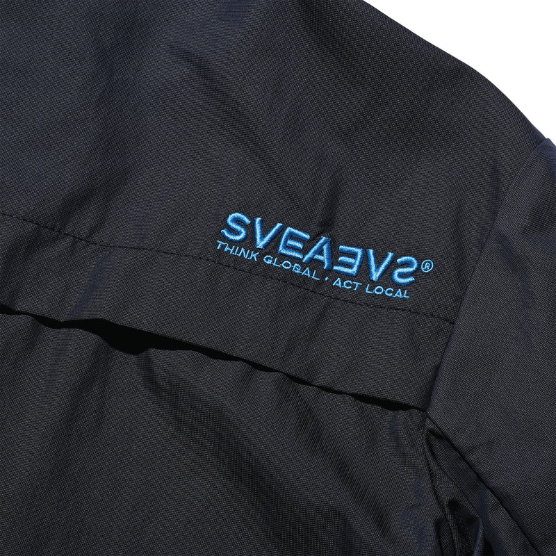 SVEA HALF ZIP PACKABLE WINDBREAKER BLACK