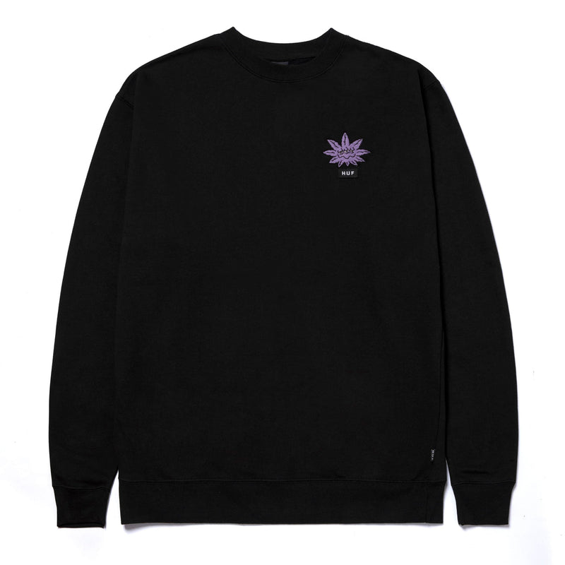 HUF PURPLE BUDDIES CREW BLACK
