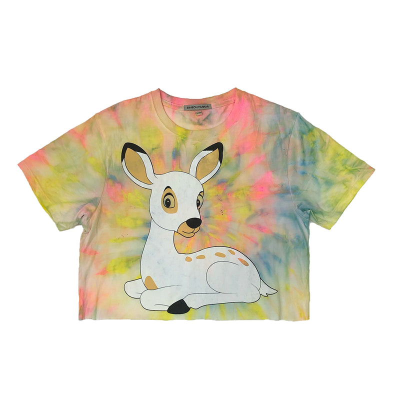 SIMEON FARRAR TIE DYE CROPPED T-SHIRT MULTI