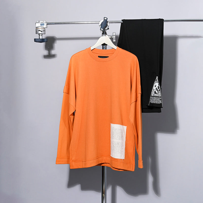 TEE LIBRARY TEARFUL LETTER LONG SLEEVES TEE ORANGE