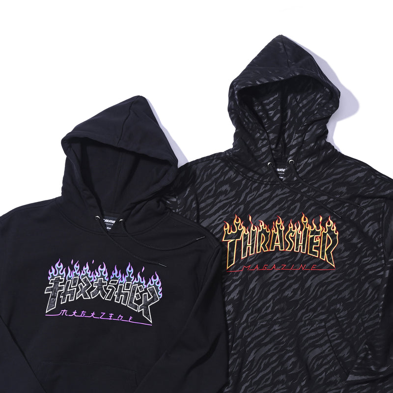 THRASHER GODZILLA CHARRED HOODED SWEATSHIRT BLACK