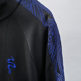 SSERPE BLUE PAISLEY JACQUARD TRACK JACKET BLACK & BLUE