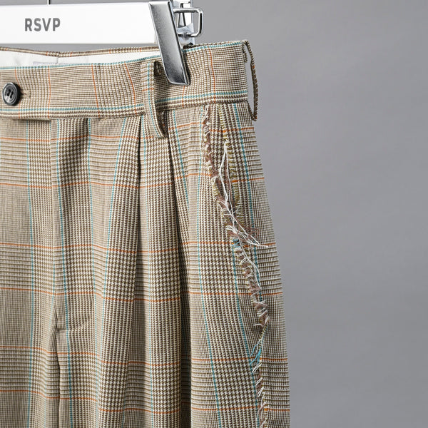 RSVP UNISEX OUT SEAM RAW EDGE PANTS BEIGE