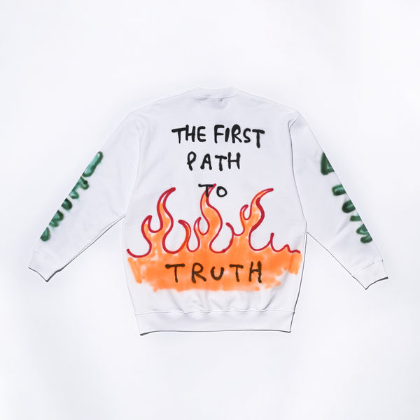 GUERNIKA THE FIRST PATH TO TRUTH CREWNECK OFF WHITE
