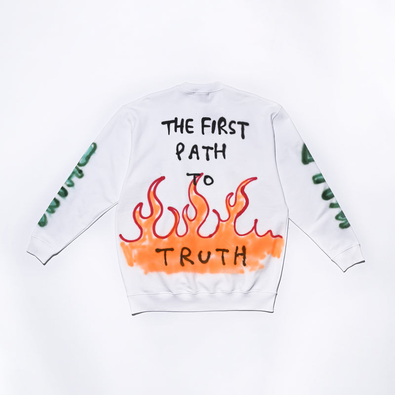GUERNIKA THE FIRST PATH TO TRUTH CREWNECK OFF WHITE