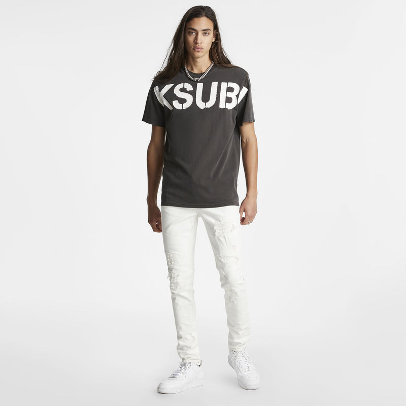 KSUBI STENCIL KASH SS TEE CHARCOAL