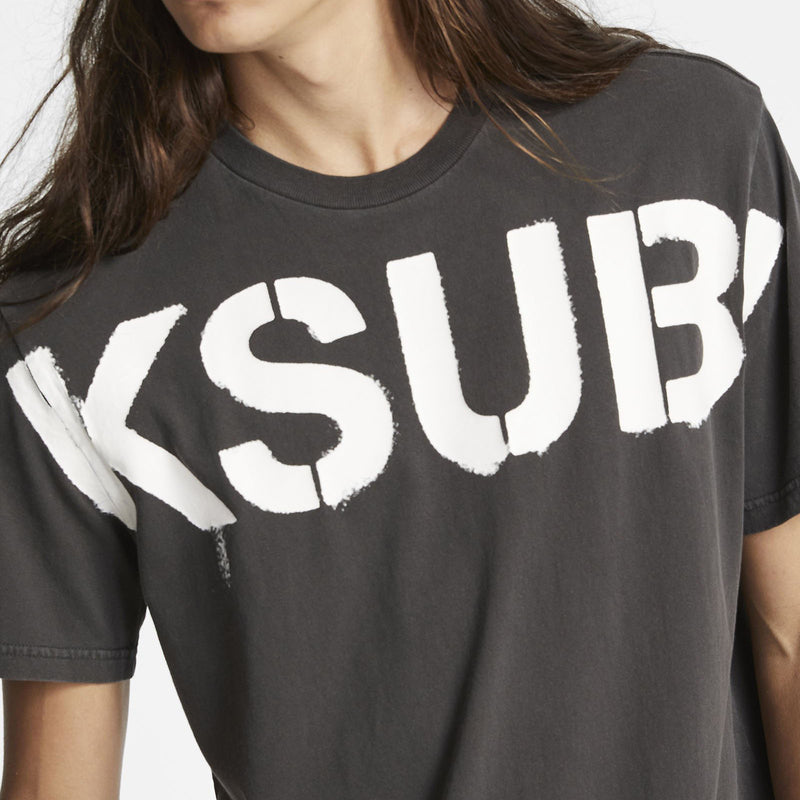 KSUBI STENCIL KASH SS TEE CHARCOAL