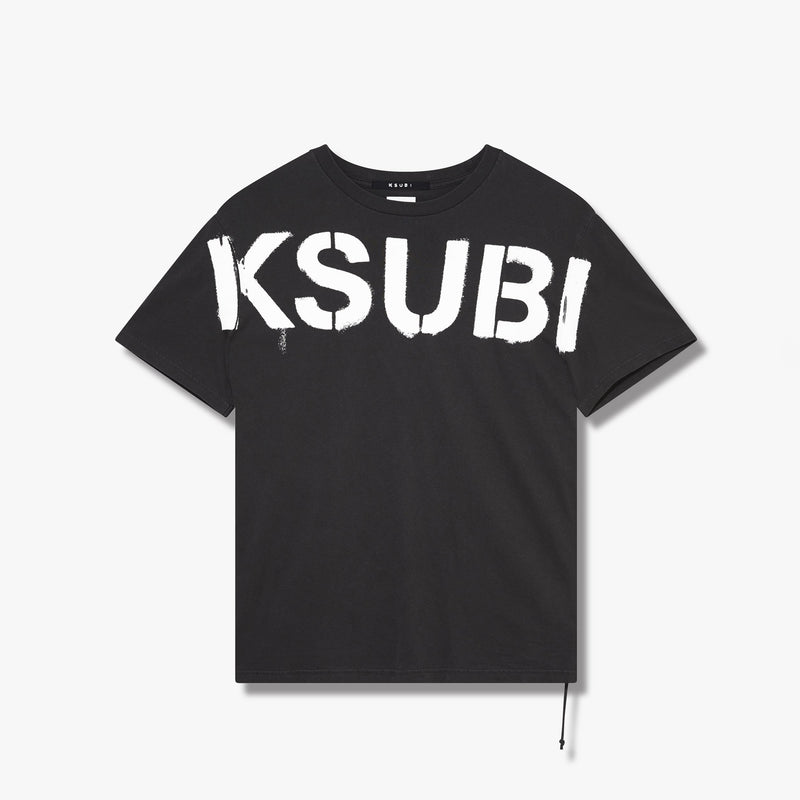 KSUBI STENCIL KASH SS TEE CHARCOAL