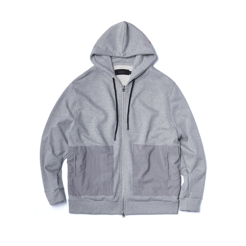 TEE LIBRARY FADED MEMORIED ZIP-UP HOODIE MELANGE