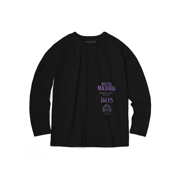 TEE LIBRARY HOTEL MADRID LONG SLEEVE TEE BLACK