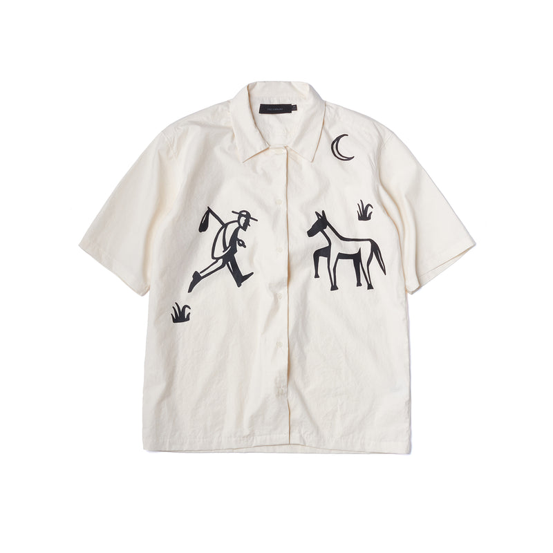 TEE LIBRARY VAGABOND CAMP SHIRT IVORY