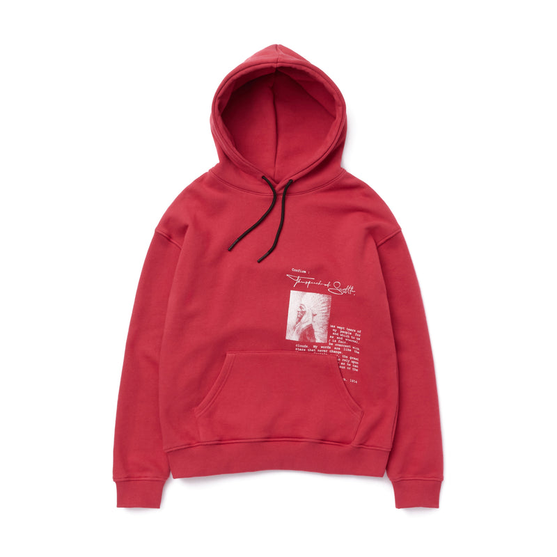 TEE LIBRARY LETTER FOR NATURE HOODIE CHERRY