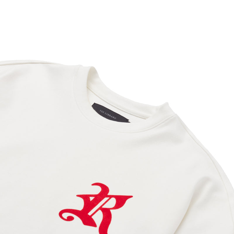 TEE LIBRARY FROM ROMEO DOLMAN SHORT SLEEVES SWEATSHIRT WHITE