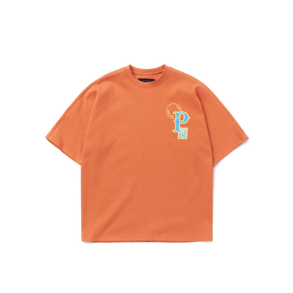 TEE LIBRARY GOETHE'S LETTER DOLMAN SHORT SLEEVES SWEATSHIRT ORANGE