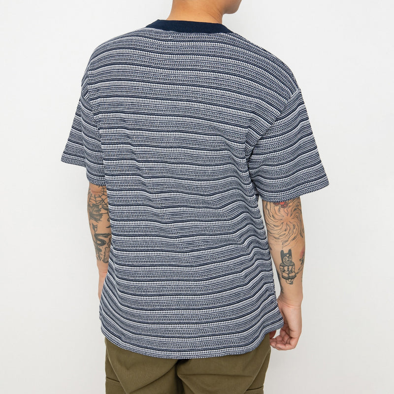 POLAR SKATE STRIPE SHIN TEE NAVY