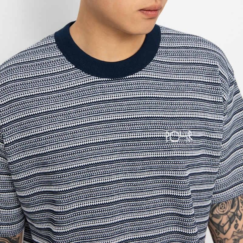 POLAR SKATE STRIPE SHIN TEE NAVY