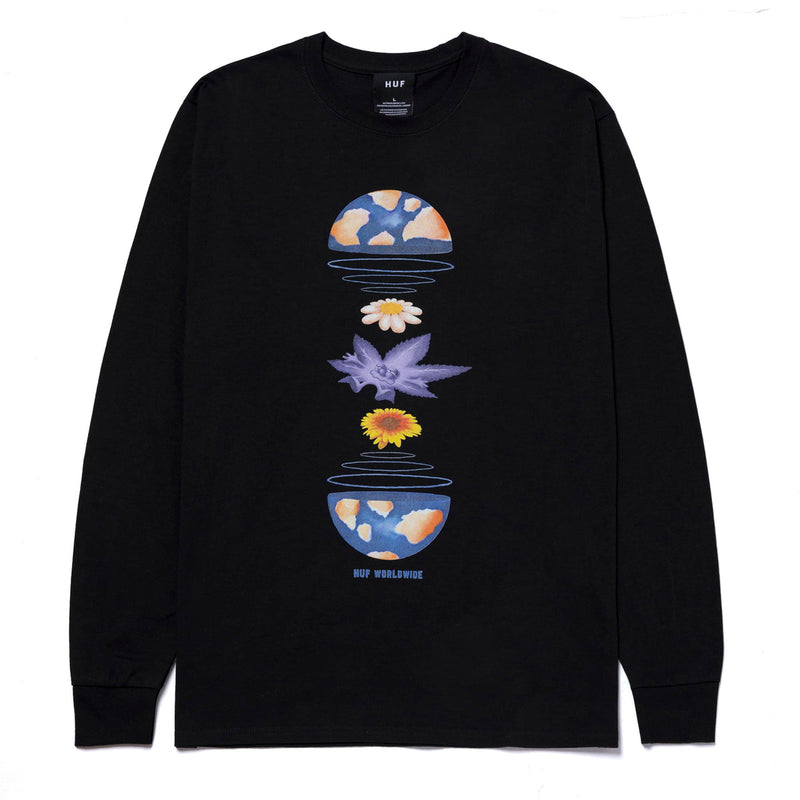 HUF WE ARE THE WORLD L/S TEE BLACK