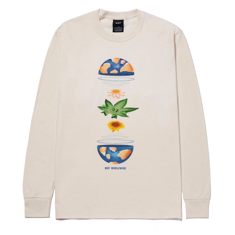 HUF WE ARE THE WORLD L/S TEE NATURAL