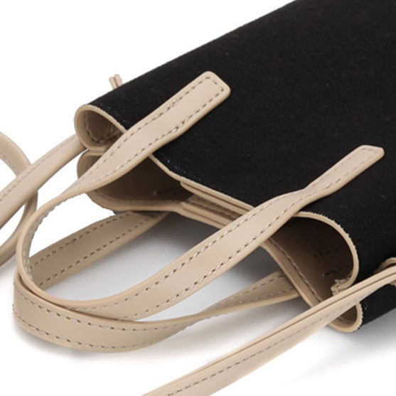 KANGOL DUO CANVAS MINI CROSS BAG BLACK