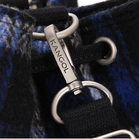 KANGOL CHECKER II BUCKET BAG NAVY