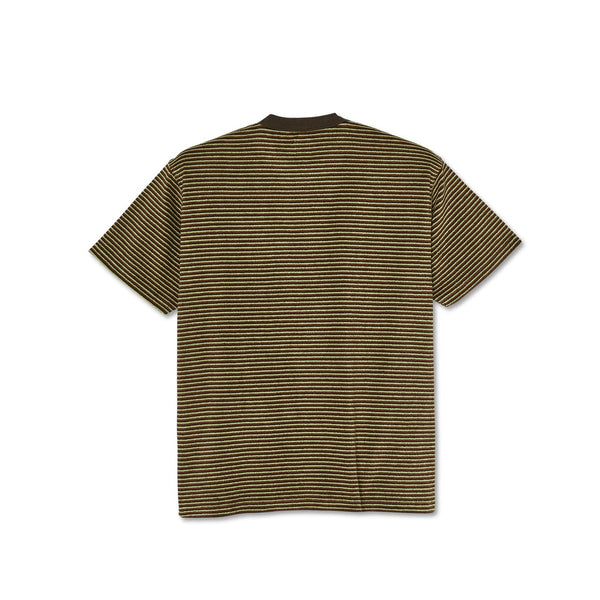 POLAR SKATE TERRY STRIPE TEE BROWN