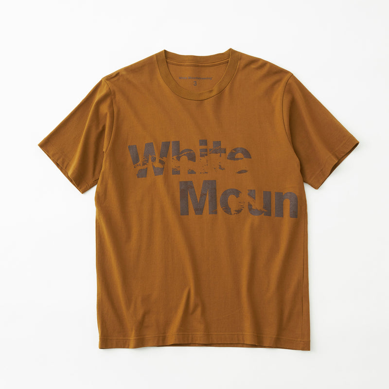 WHITE MOUNTAINEERING MOUNTAIN PATTERN WM LOGO PRINTED T-SHIRT BROWN