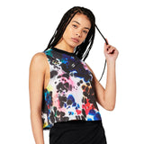 SUPERDRY RUN CROPPED LOOSE VEST ABSTRACT INK MID SCALE