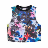SUPERDRY RUN CROPPED LOOSE VEST ABSTRACT INK MID SCALE