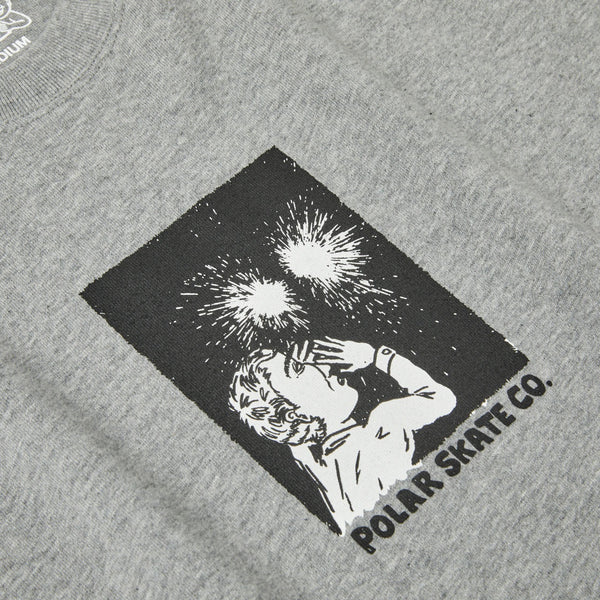 POLAR SKATE FIREWORKS TEE HEATHER GREY