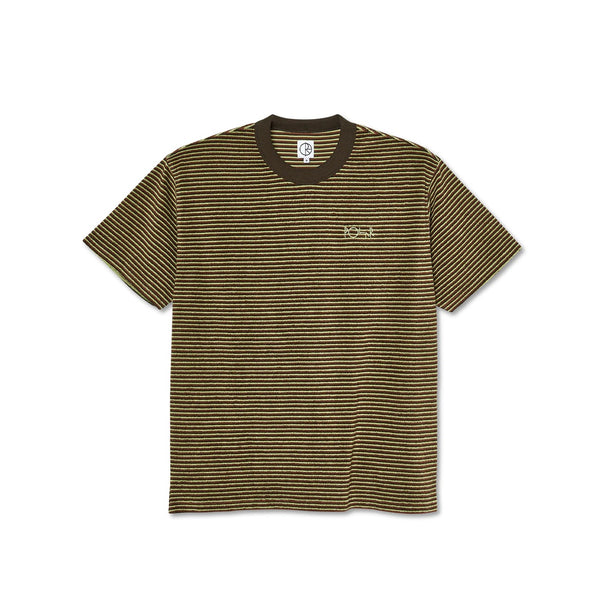 POLAR SKATE TERRY STRIPE TEE BROWN