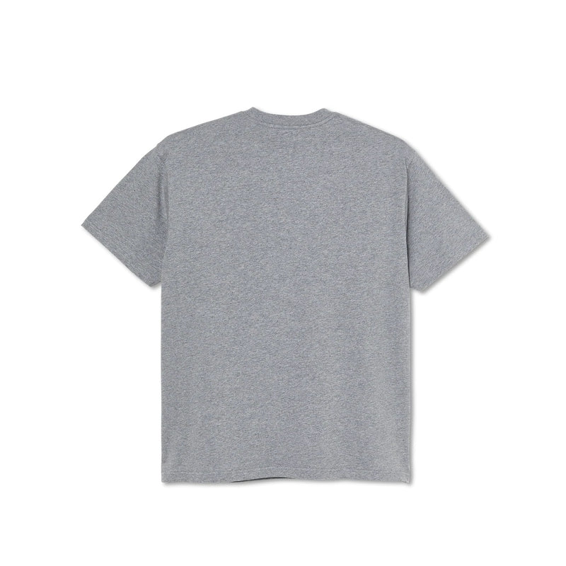POLAR SKATE VERTICAL LOGO TEE HEATHER GREY