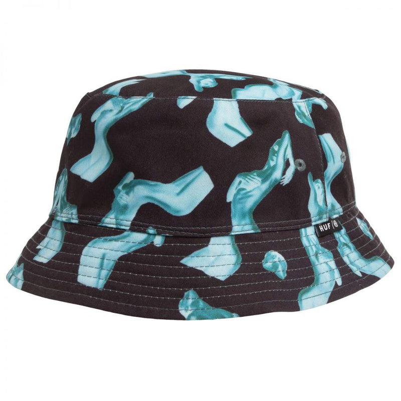 HUF HER REVERSIBLE BUCKET HAT BLACK