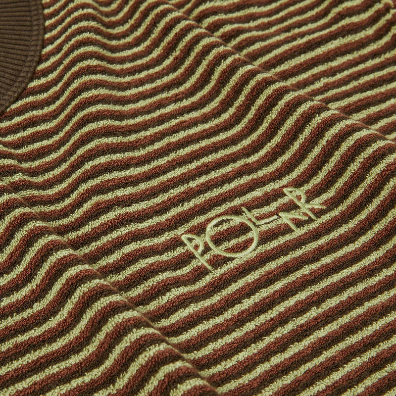 POLAR SKATE TERRY STRIPE TEE BROWN