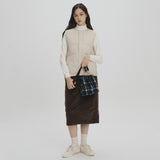 KANGOL CHECKER II BUCKET BAG NAVY