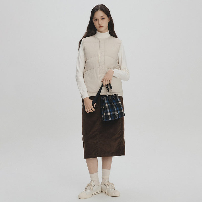 KANGOL CHECKER II BUCKET BAG NAVY