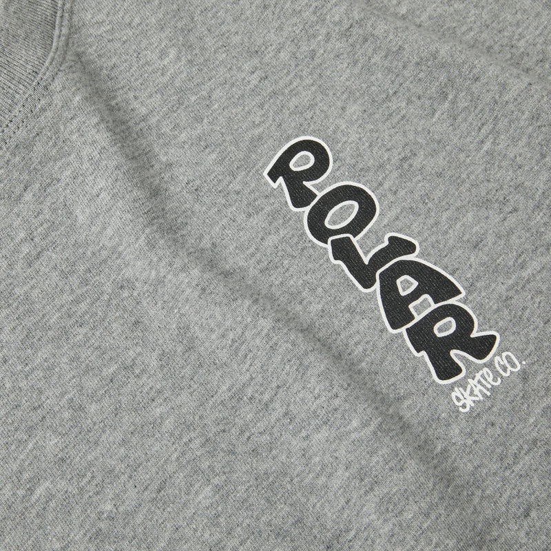POLAR SKATE VERTICAL LOGO TEE HEATHER GREY