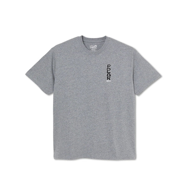 POLAR SKATE VERTICAL LOGO TEE HEATHER GREY