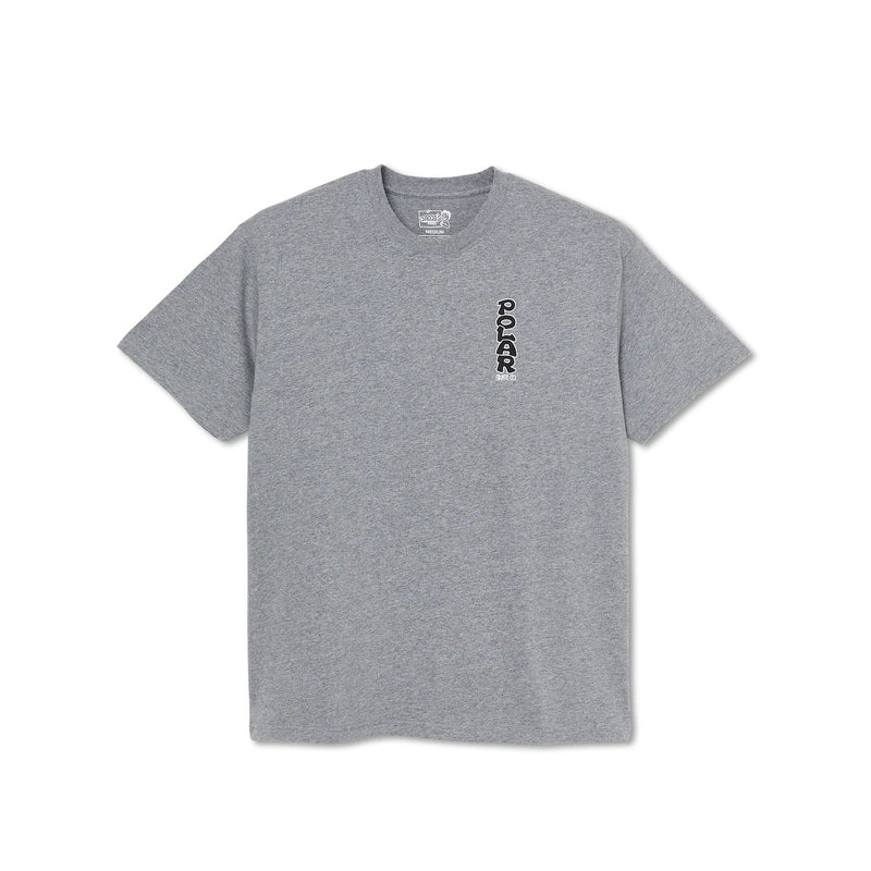 POLAR SKATE VERTICAL LOGO TEE HEATHER GREY