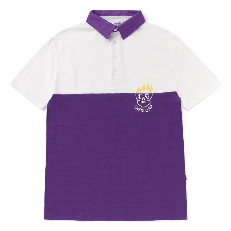 ART OF SCRIBBLE OVERLOAD PURPLE RUGBY SHIRT - SHORT SLEEVE (SUN-TECH) WHITE / PURPLE