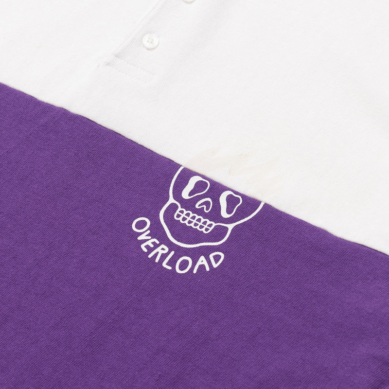ART OF SCRIBBLE OVERLOAD PURPLE RUGBY SHIRT - SHORT SLEEVE (SUN-TECH) WHITE / PURPLE