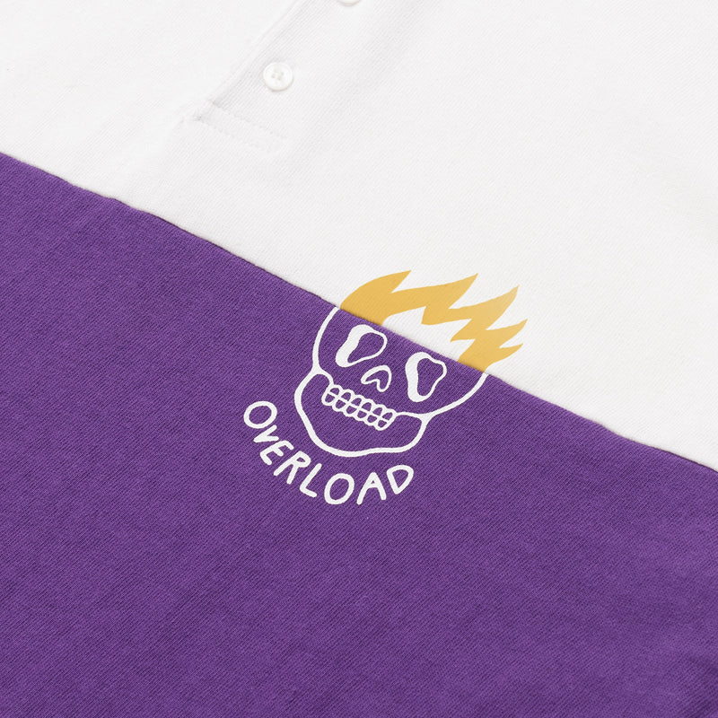 ART OF SCRIBBLE OVERLOAD PURPLE RUGBY SHIRT - SHORT SLEEVE (SUN-TECH) WHITE / PURPLE
