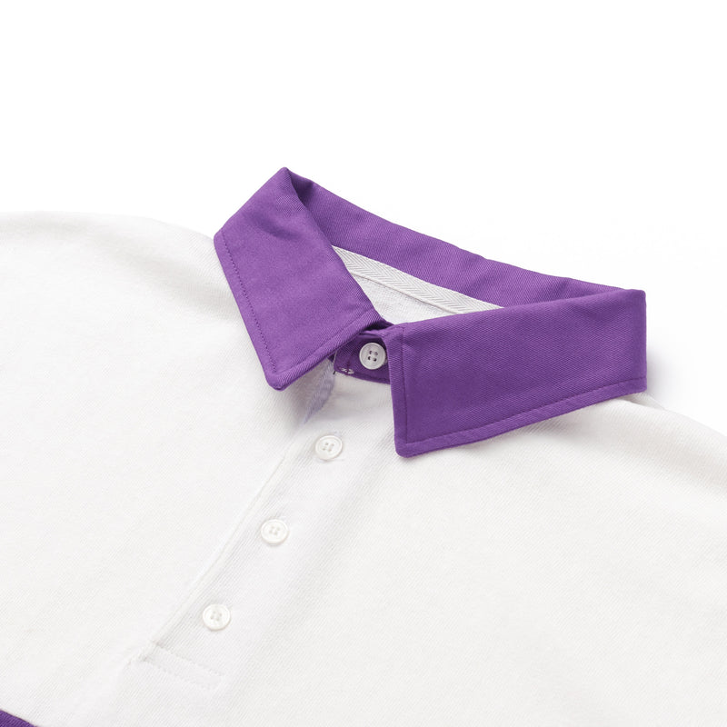 ART OF SCRIBBLE OVERLOAD PURPLE RUGBY SHIRT - SHORT SLEEVE (SUN-TECH) WHITE / PURPLE