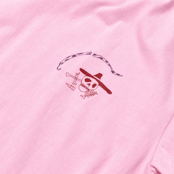 ART OF SCRIBBLE SKULL PARTY SHORT SLEEVE T-SHIRT PINK