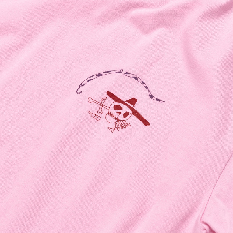 ART OF SCRIBBLE SKULL PARTY SHORT SLEEVE T-SHIRT PINK