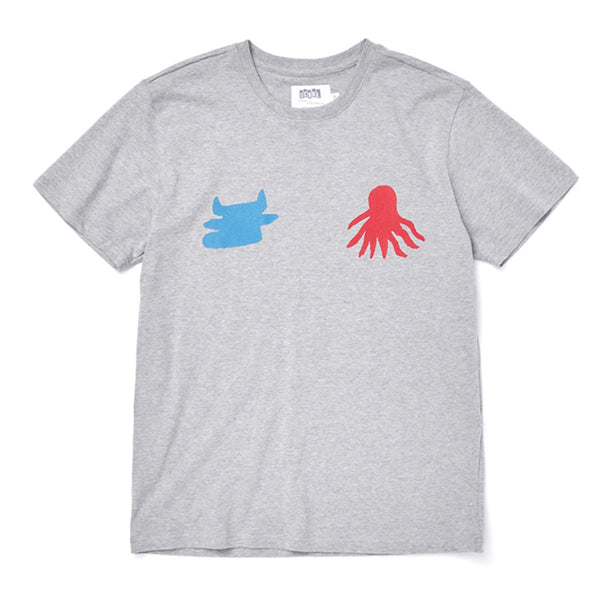 ART OF SCRIBBLE SILHOUETTE SHORT SLEEVE T-SHIRT GREY