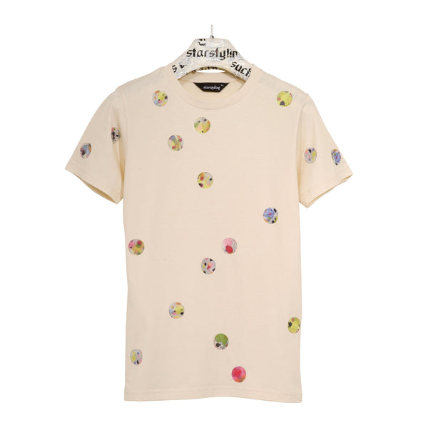 STARSTYLING POLLO POINTS T-SHIRT NATURAL/MULTI